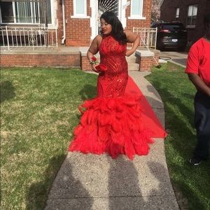 Red prom dress size 10-12